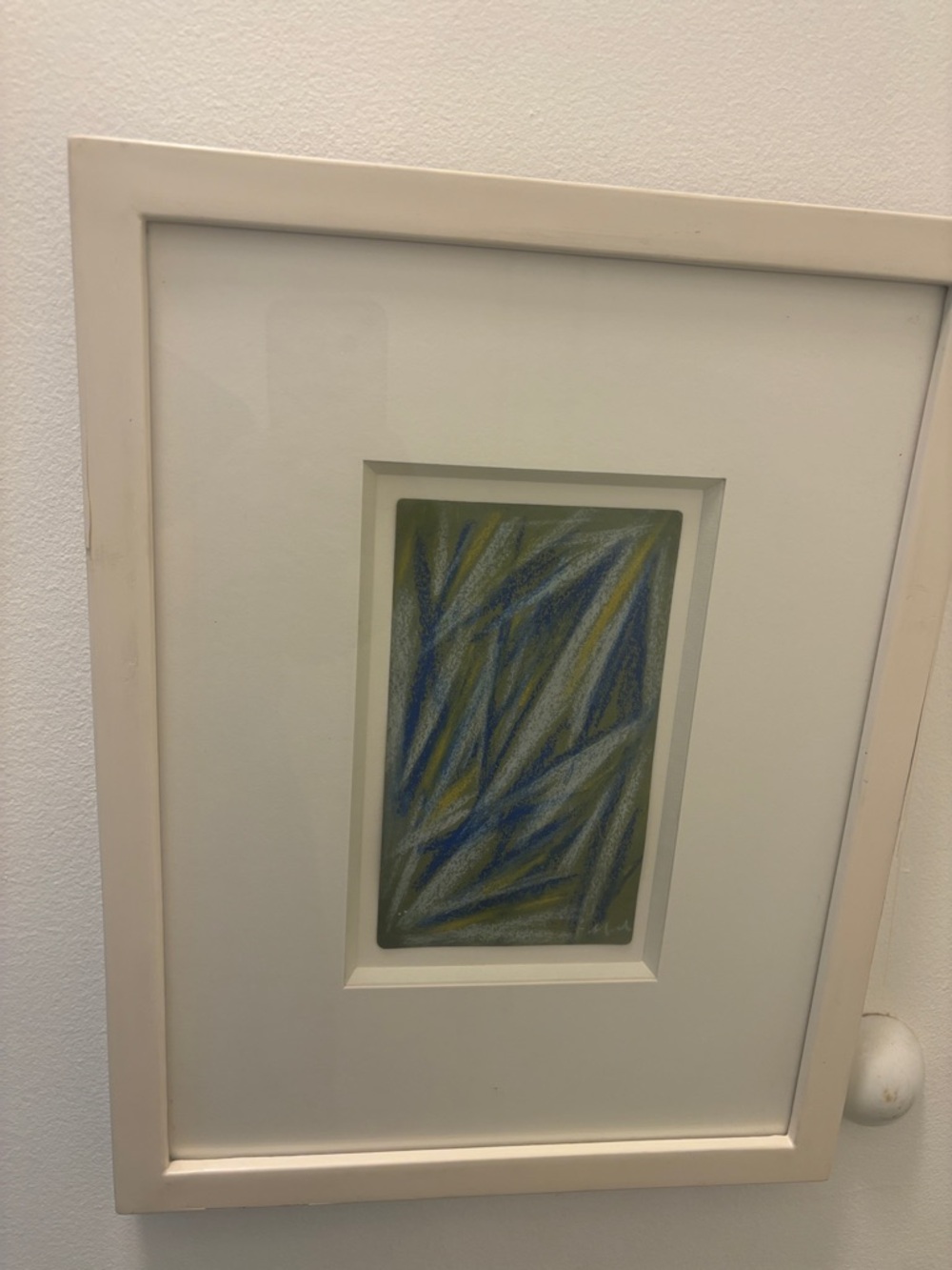 Framed Abstract Pastel Art in Blue and Green
